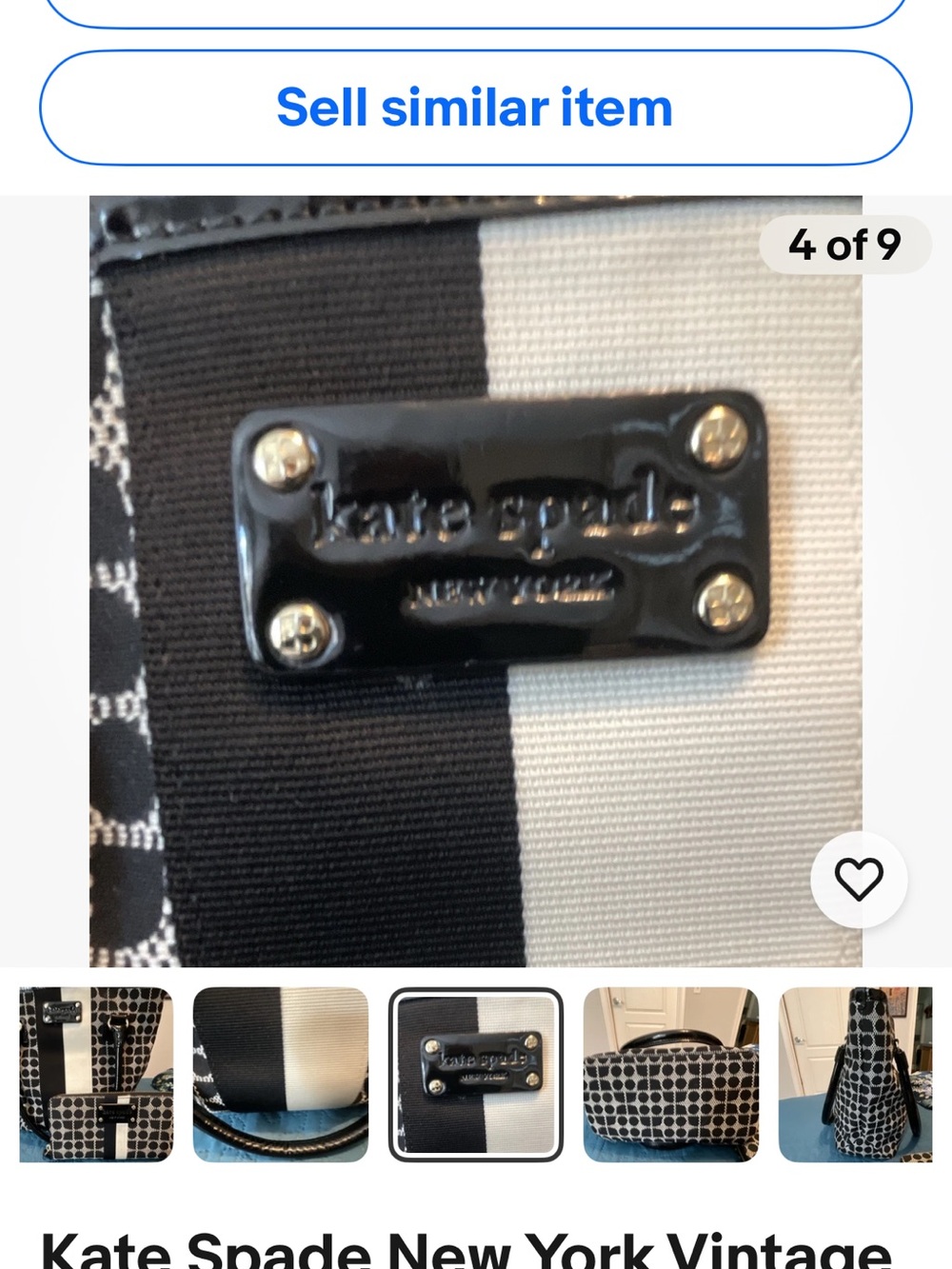 Kate Spade small tote in black and white! - Picture 4 of 8